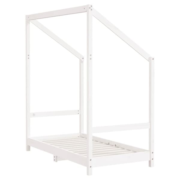 vidaXL sengeramme til juniorseng 70x140 cm massivt fyrretræ hvid
