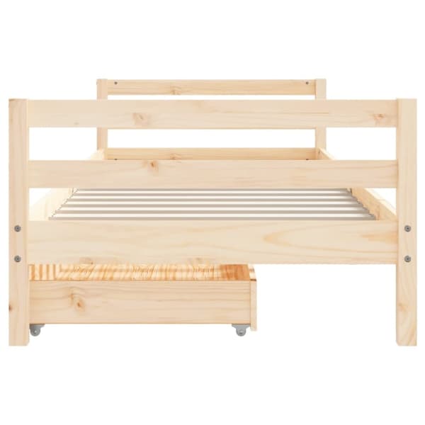 vidaXL sengeramme til juniorseng m. skuffer 90x200 cm massivt fyr