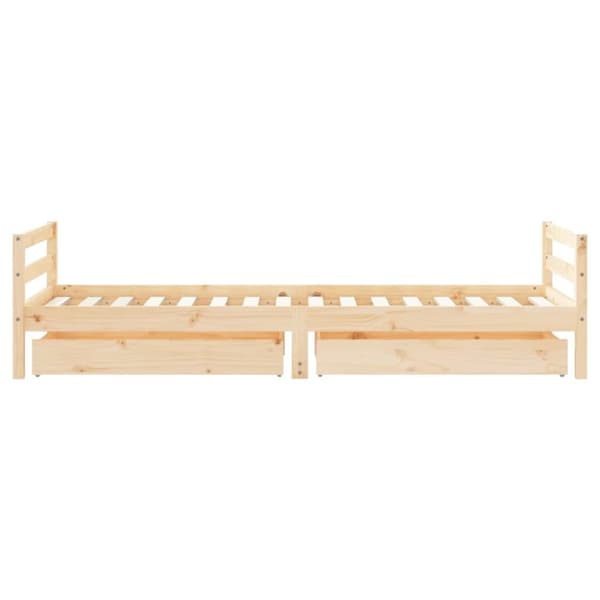 vidaXL sengeramme til juniorseng m. skuffer 90x200 cm massivt fyr