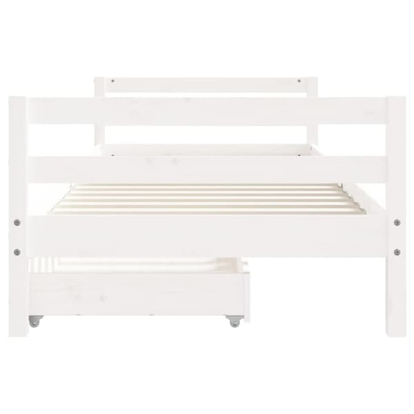 vidaXL sengeramme til juniorseng m. skuffer 80x200 cm massivt fyr hvid
