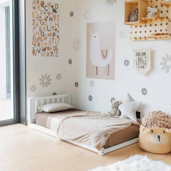 Upphöjd säng för barn, golvsäng, Montessori-säng, Småbarnssäng, Sängstomme i trä, Sängstomme i trä, Tältsäng, Barnsäng, födelsedagspresent