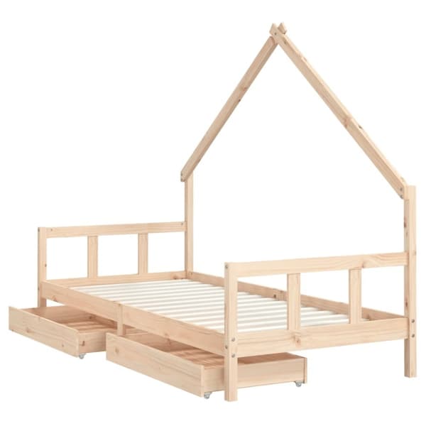 vidaXL sengeramme til juniorseng m. skuffer 90x190 cm massivt fyr