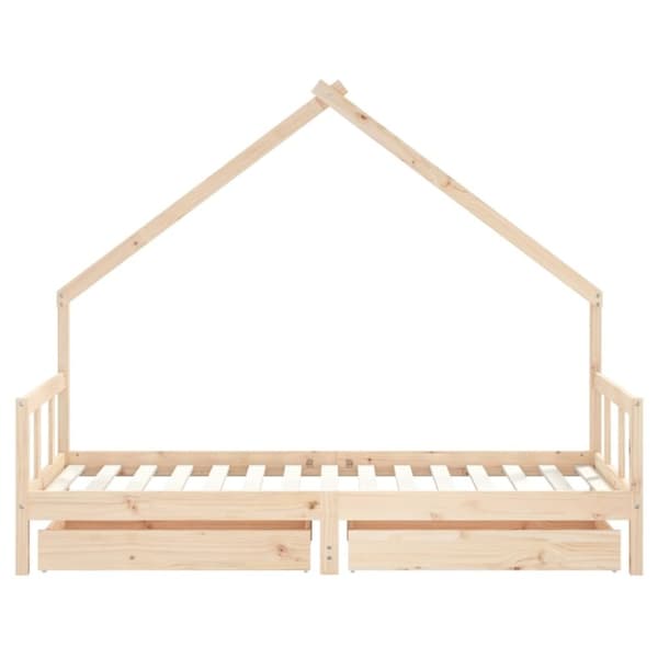 vidaXL sengeramme til juniorseng m. skuffer 90x190 cm massivt fyr