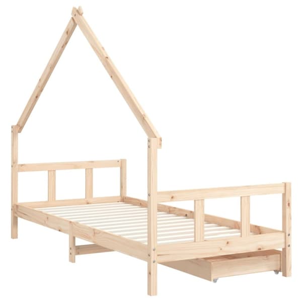 vidaXL sengeramme til juniorseng m. skuffer 90x190 cm massivt fyr