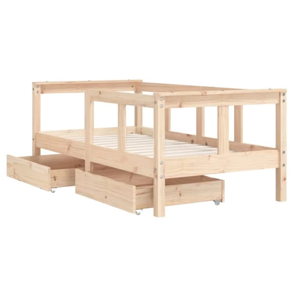 vidaXL sengeramme til juniorseng m. skuffer 70x140 cm massivt fyr