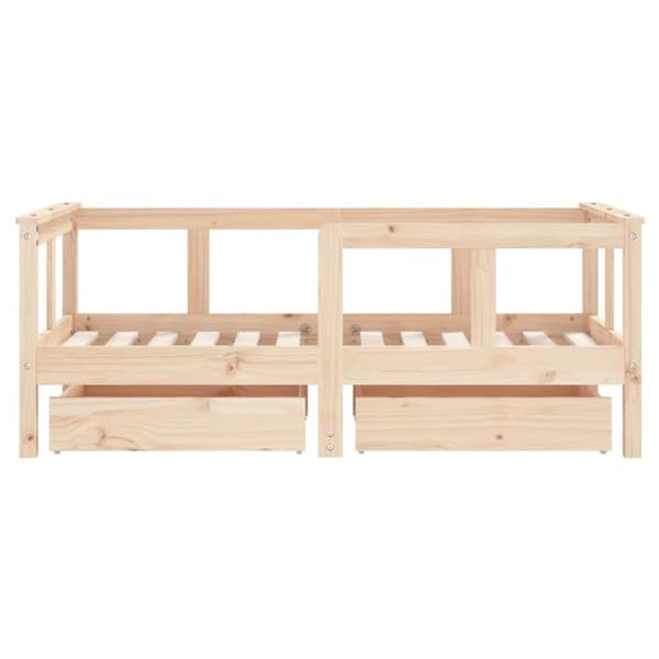 vidaXL sengeramme til juniorseng m. skuffer 70x140 cm massivt fyr
