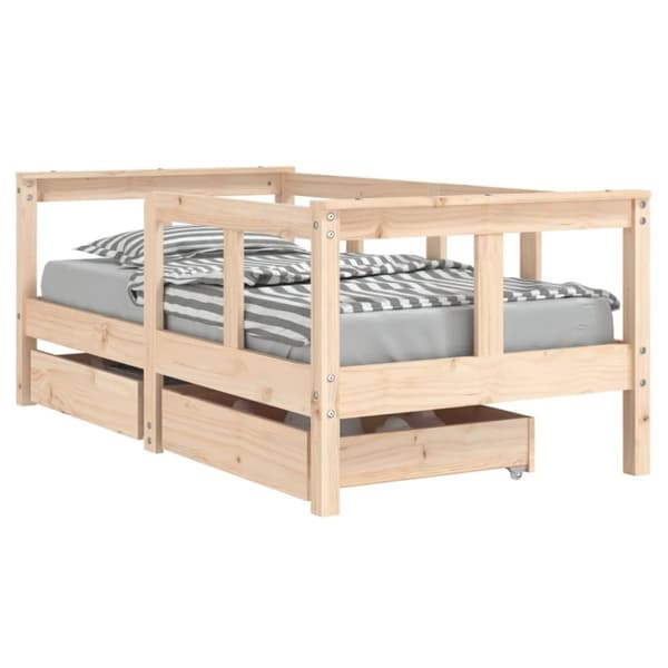 vidaXL sengeramme til juniorseng m. skuffer 70x140 cm massivt fyr