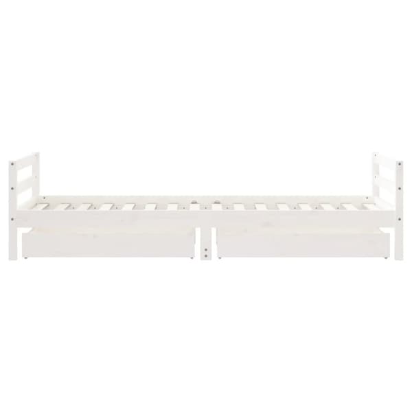 vidaXL sengeramme til juniorseng m. skuffer 90x200 cm massivt fyr hvid