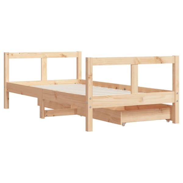 vidaXL sengeramme til juniorseng m. skuffer 80x160 cm massivt fyrretræ