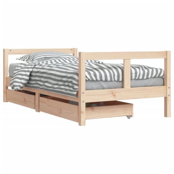 vidaXL Barnesengeramme med skuffer 80x160 cm heltre furu
