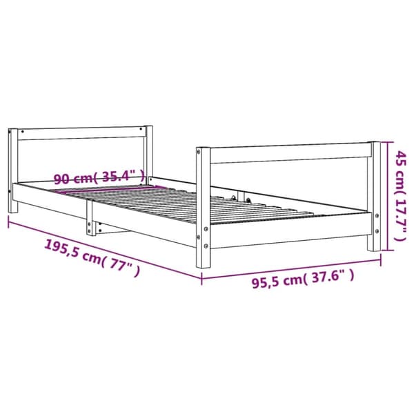 vidaXL sengeramme til juniorseng 90x190 cm massivt fyrretræ
