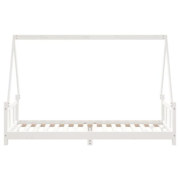 vidaXL sengeramme til juniorseng 90x200 cm massivt fyrretræ hvid