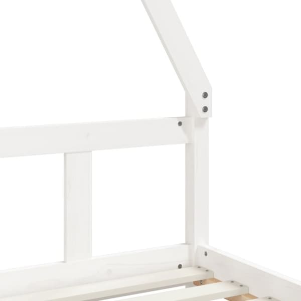 vidaXL sengeramme til juniorseng 90x200 cm massivt fyrretræ hvid