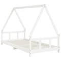 Miniatyrbillede 2 af 9: vidaXL sengeramme til juniorseng 90x200 cm massivt fyrretræ hvid