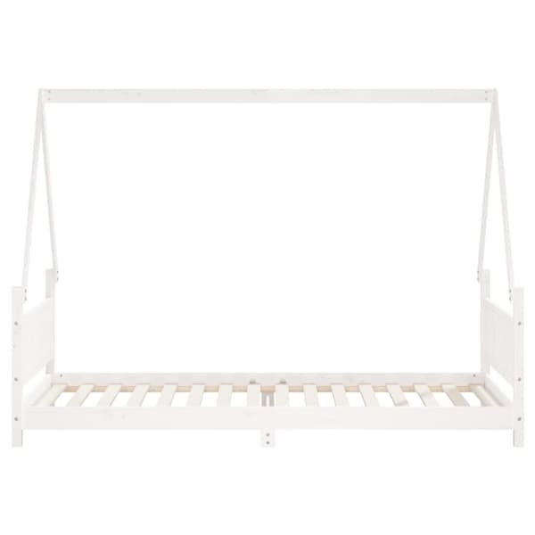 vidaXL sengeramme til juniorseng 90x200 cm massivt fyrretræ hvid