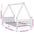 Miniatyrbillede 8 af 9: vidaXL sengeramme til juniorseng 90x200 cm massivt fyrretræ hvid