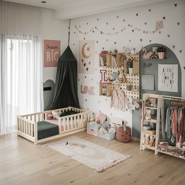 Taaperosänky, Lattiasängyn runko, Massiivipuinen sängyn runko, Montessori-sänky, Lastensänky, Sohvasänky, Vuodesohva, Taaperon lattiasänky, Montessori