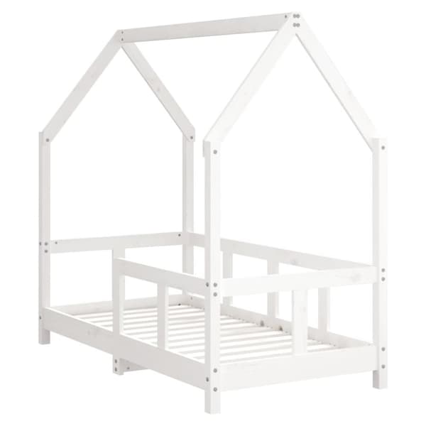 vidaXL Sängram för barnsäng vit 70x140 cm massiv furu