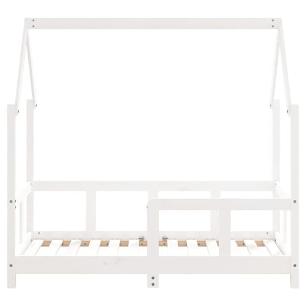 vidaXL Sängram för barnsäng vit 70x140 cm massiv furu