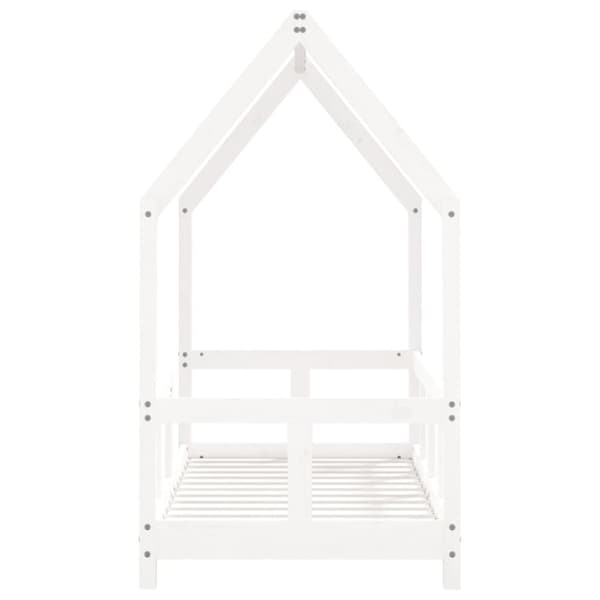 vidaXL Sängram för barnsäng vit 70x140 cm massiv furu