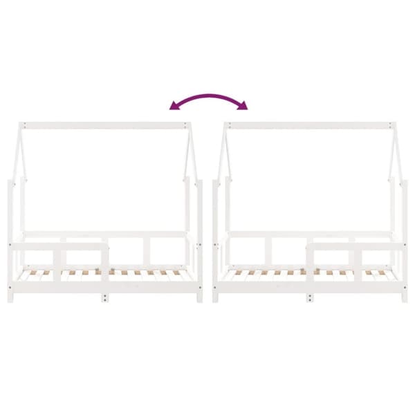 vidaXL Sängram för barnsäng vit 70x140 cm massiv furu