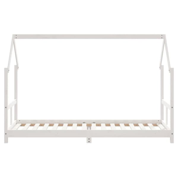 vidaXL Sängram för barnsäng vit 80x200 cm massiv furu