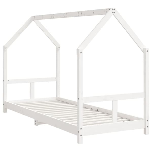 vidaXL sengeramme til juniorseng 80x200 cm massivt fyrretræ hvid