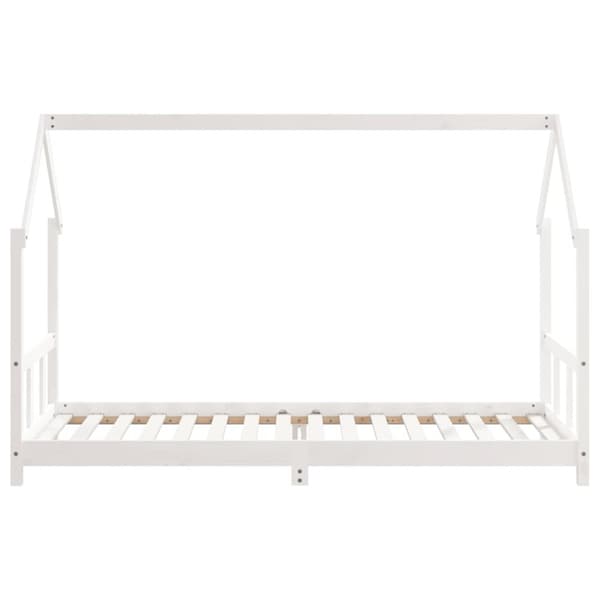 vidaXL sengeramme til juniorseng 90x200 cm massivt fyrretræ hvid