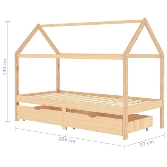 Hussäng Med Lådor Massiv Furu 90X200 Cm