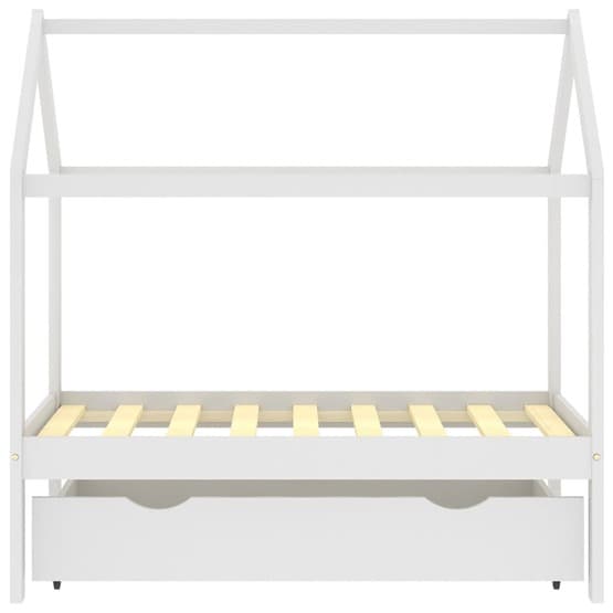 Barnsäng Med Låda Vit Massiv Furu 70X140 Cm