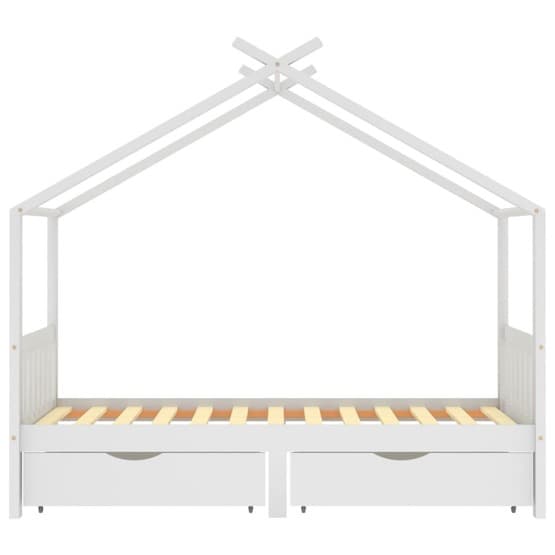 Sängram Med Lådor Massiv Furu 90X200 Cm Vit