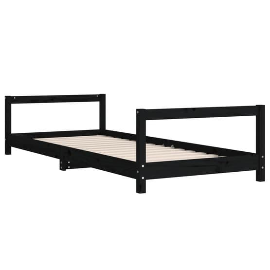 Sängram För Barnsäng 80X200 Cm Svart Massiv Furu
