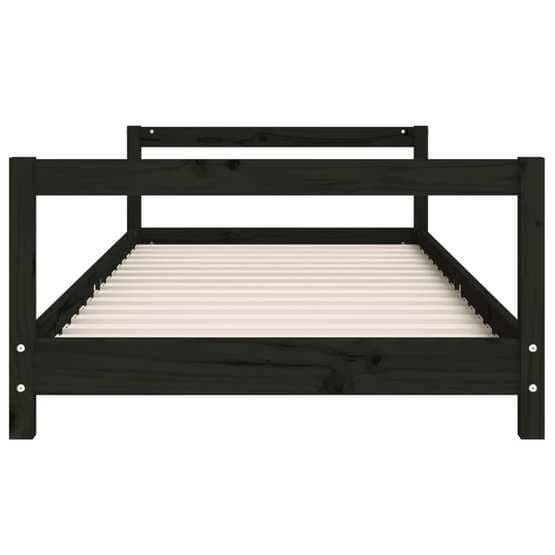 Sängram För Barnsäng 80X200 Cm Svart Massiv Furu