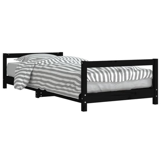 Sängram För Barnsäng 80X200 Cm Svart Massiv Furu