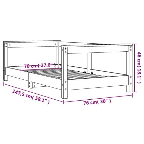 Sängram För Barnsäng 70X140 Cm Massiv Furu