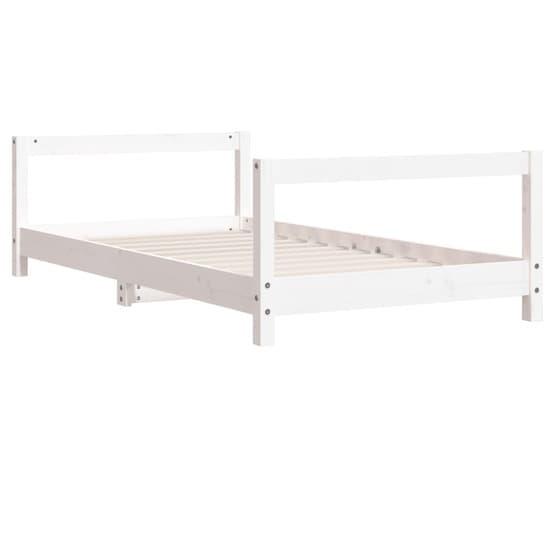 Sängram I Massiv Furu Barnsäng Vit 80X160 Cm