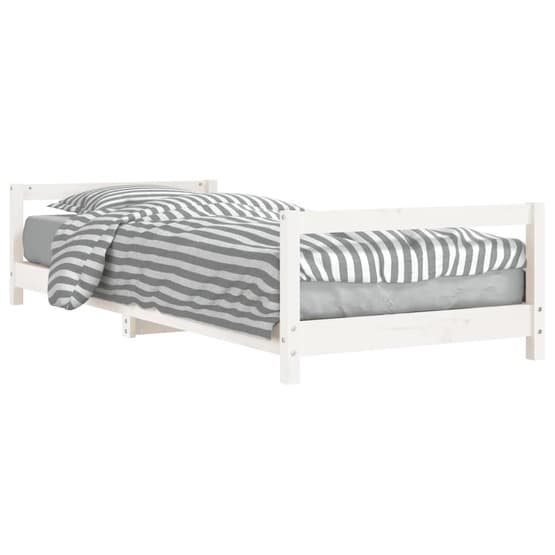 Sängram För Barn 90X190 Cm Massiv Furu Vit