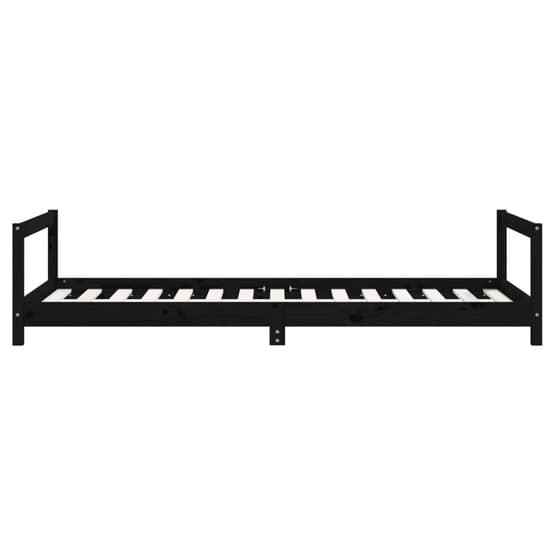 Sängram För Barn Massiv Furu Svart 90X190 Cm