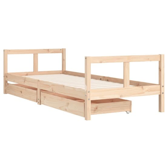 Sängram För Barnsäng Med Lådor 80X200 Cm Massiv Furu
