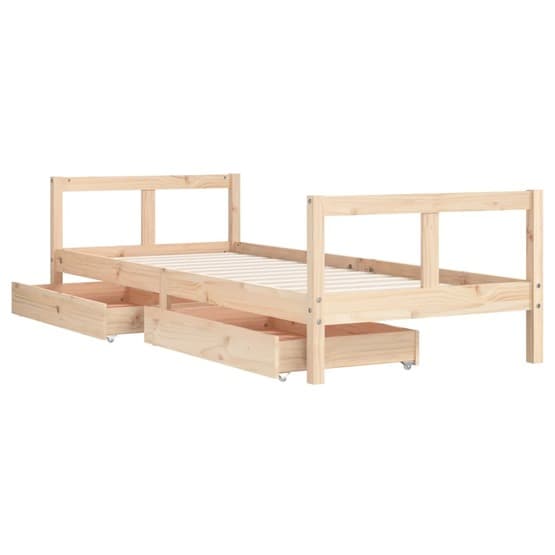 Sängram För Barnsäng Med Lådor 80X200 Cm Massiv Furu