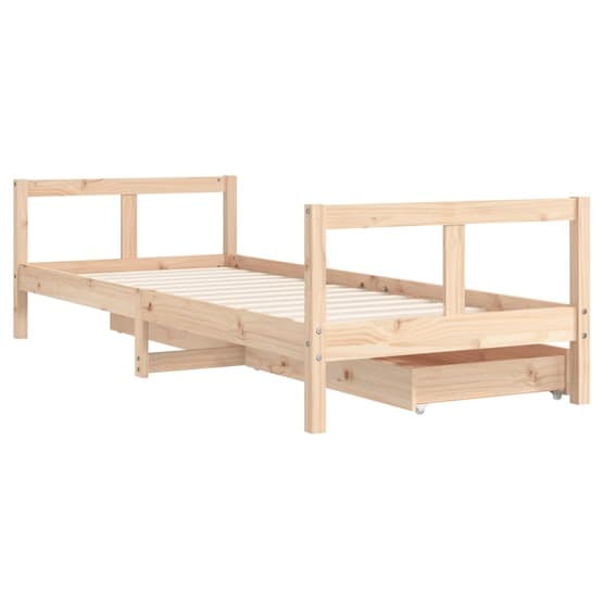 Sängram För Barnsäng Med Lådor 80X200 Cm Massiv Furu