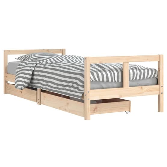 Sängram För Barnsäng Med Lådor 80X200 Cm Massiv Furu