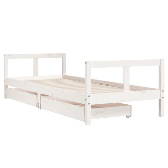 Sängram Vit Barnsäng M. Lådor 80X200 Cm Massiv Furu