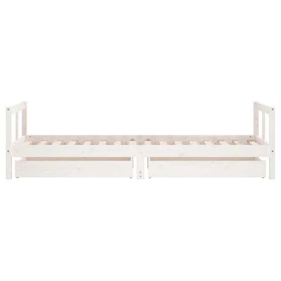 Sängram Vit Barnsäng M. Lådor 80X200 Cm Massiv Furu
