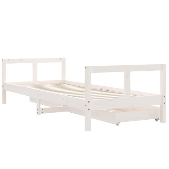 Sängram Vit Barnsäng M. Lådor 80X200 Cm Massiv Furu