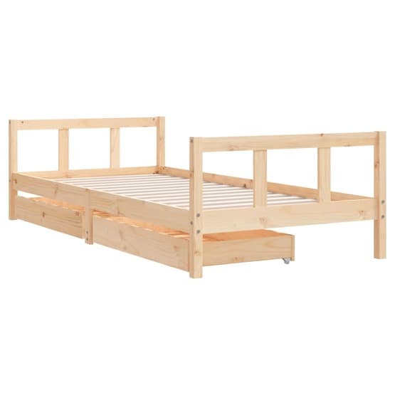 Sängram För Barnsäng Med Lådor Massiv Furu 90X200 Cm