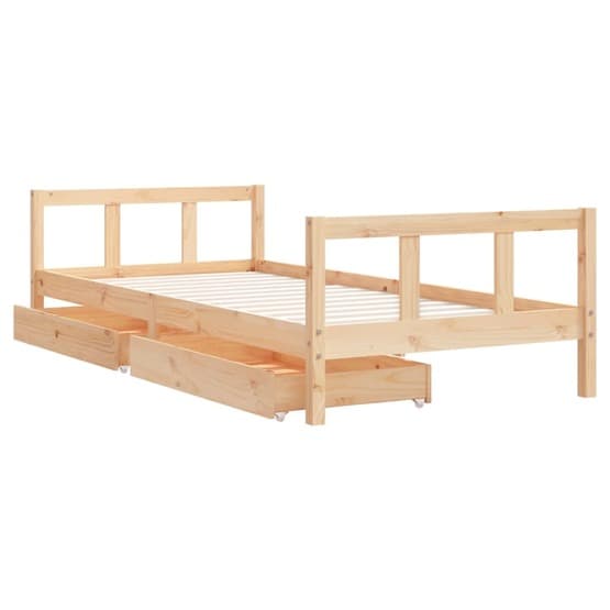 Sängram För Barnsäng Med Lådor Massiv Furu 90X200 Cm