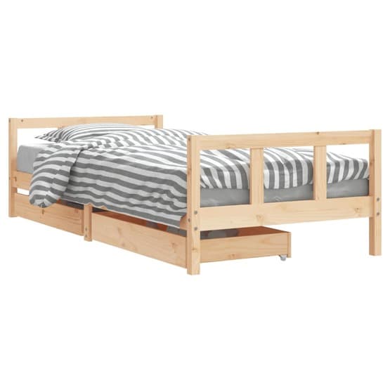 Sängram För Barnsäng Med Lådor Massiv Furu 90X200 Cm
