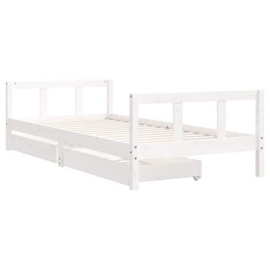 Sängram Barnsäng M. Lådor 90X200 Cm Massiv Furu Vit
