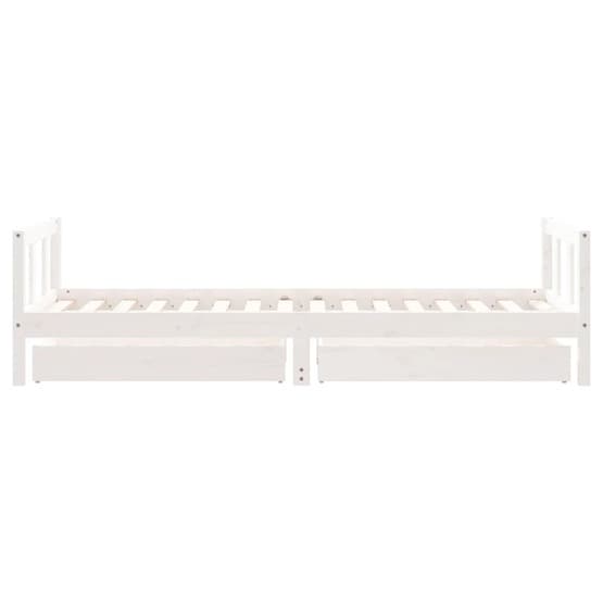 Sängram Barnsäng M. Lådor 90X200 Cm Massiv Furu Vit